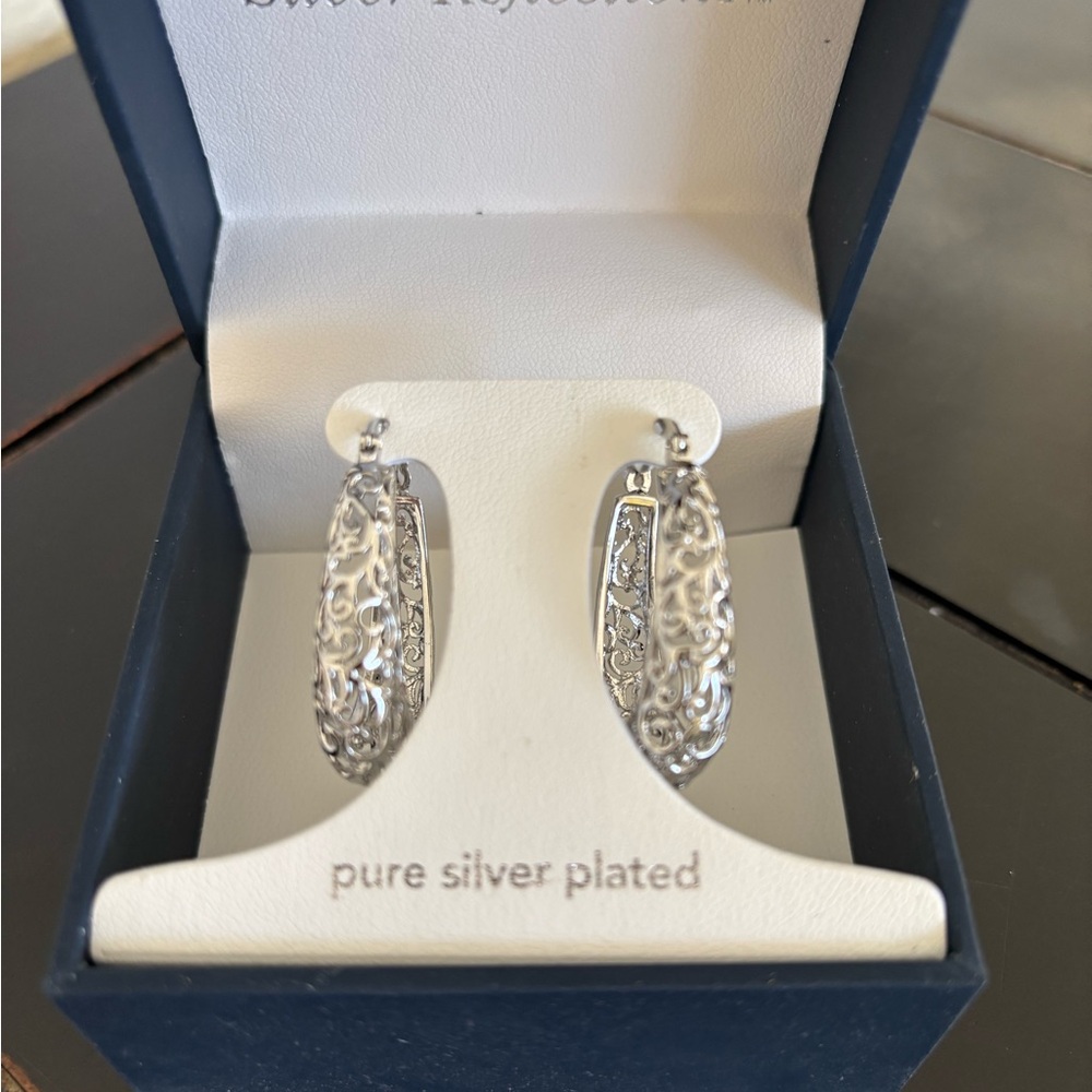 Elegant Silver Plated Hoop Earrings